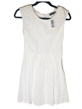 Ruby Rox sleeveless dress white pleated lace 2 layers size 5 new tags READ